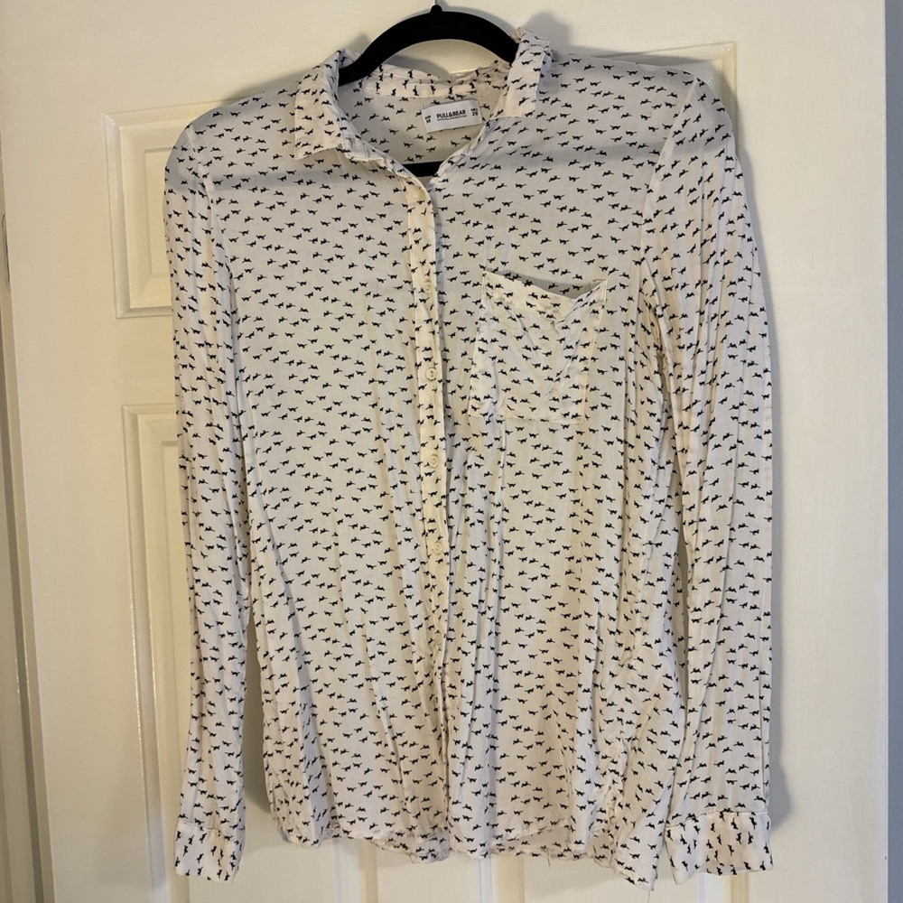 Pull & Bear Women’s Dinosaur Print Blouse